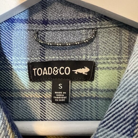 Toad & Co Women Bodie Plaid Flannel ShirtDress Long Sleeve Small Size Pockets - Picture 4 of 15